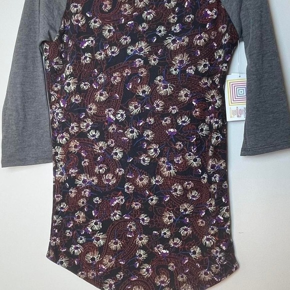 LuLaRoe Tops - Burgundy and purple multi colored dandelion, long sleeve top xxs